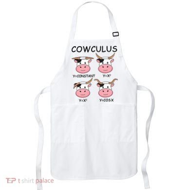Cowculus Math Lovers Funny Cow Calculus Math Teacher Gift Apron