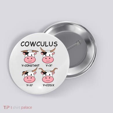 Cowculus Math Lovers Funny Cow Calculus Math Teacher Gift Button
