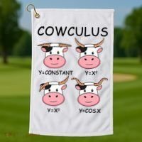 Cowculus Math Lovers Funny Cow Calculus Math Teacher Gift Golf Towel thumb 1