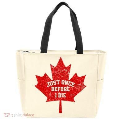 Canada Maple Leaf Vintage Just Once Before I Die Toronto Tote Bag