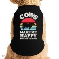 Cows Make Me Happy Funny Cow Lover Farmer Farm Animal Retro Doggie Tank thumb 0