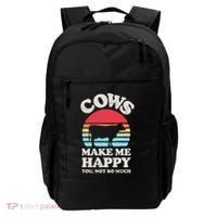 Cows Make Me Happy Funny Cow Lover Farmer Farm Animal Retro Backpack thumb 0