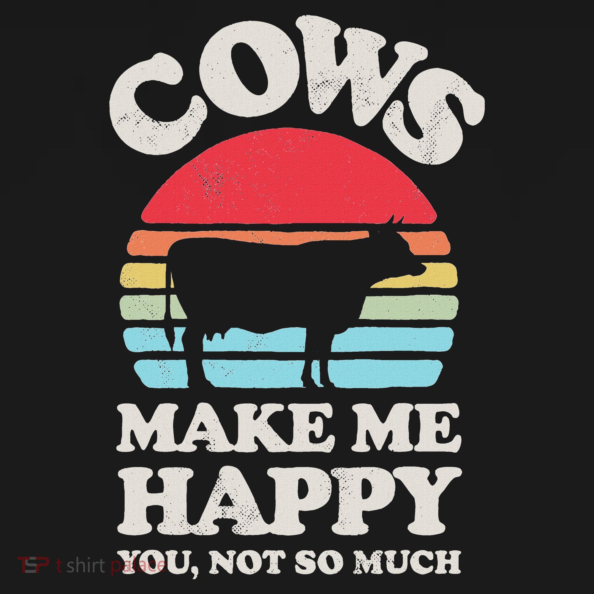 Cows Make Me Happy Funny Cow Lover Farmer Farm Animal Retro Women's Hoodie