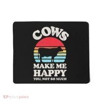 Cows Make Me Happy Funny Cow Lover Farmer Farm Animal Retro Mousepad thumb 0