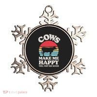 Cows Make Me Happy Funny Cow Lover Farmer Farm Animal Retro Ornament thumb 0