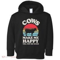 Cows Make Me Happy Funny Cow Lover Farmer Farm Animal Retro Toddler Hoodie thumb 0