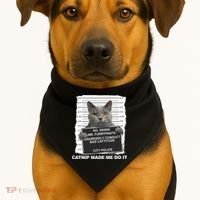 Catnip Made Me Do It Funny Cat USA-Made Doggie Bandana thumb 1