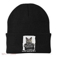 Catnip Made Me Do It Funny Cat Beanie thumb 0