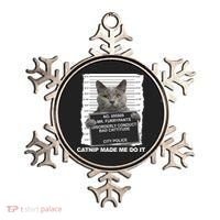 Catnip Made Me Do It Funny Cat Ornament thumb 0