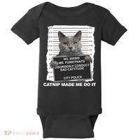 Catnip Made Me Do It Funny Cat Baby Bodysuit thumb 0