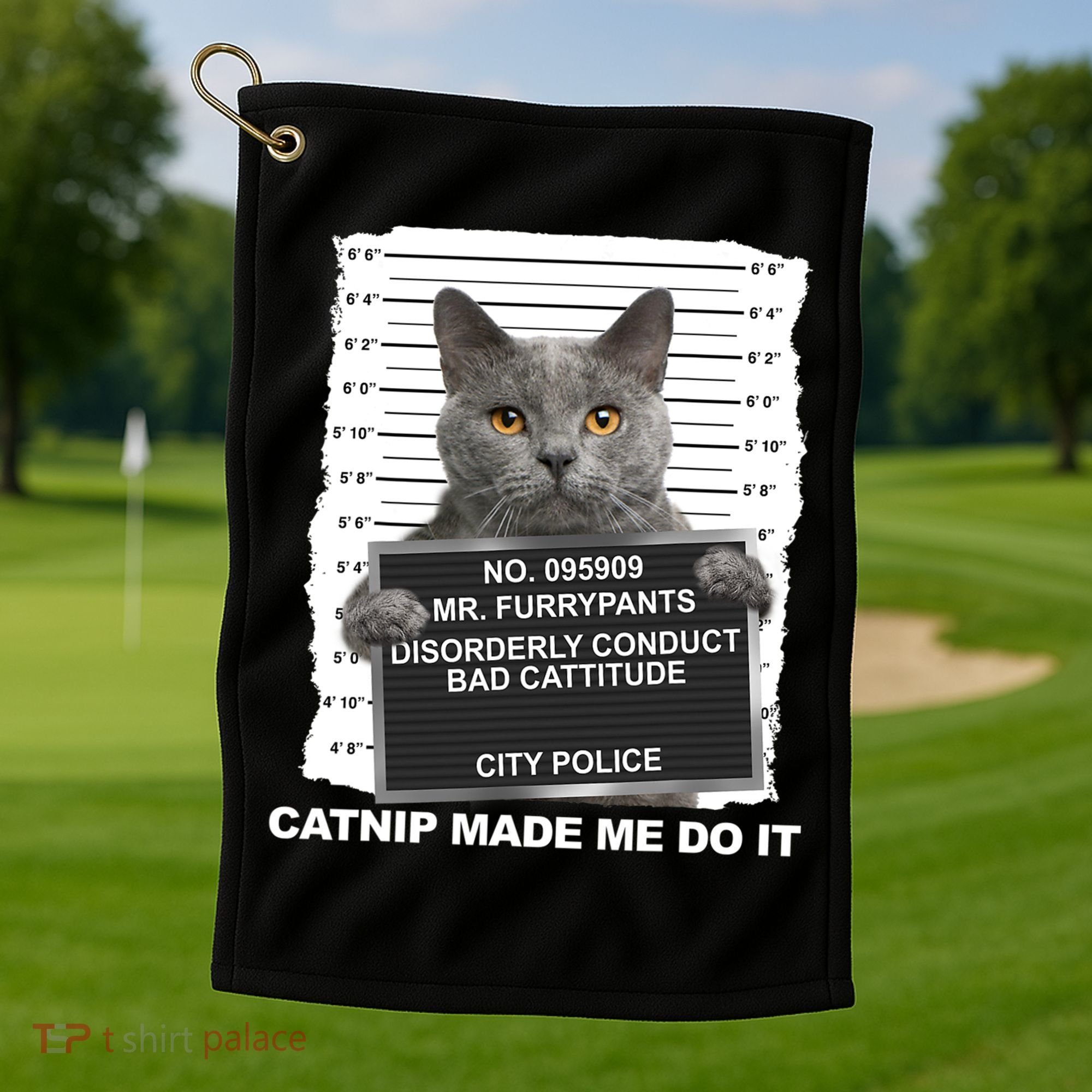 Catnip Made Me Do It Funny Cat Golf Towel