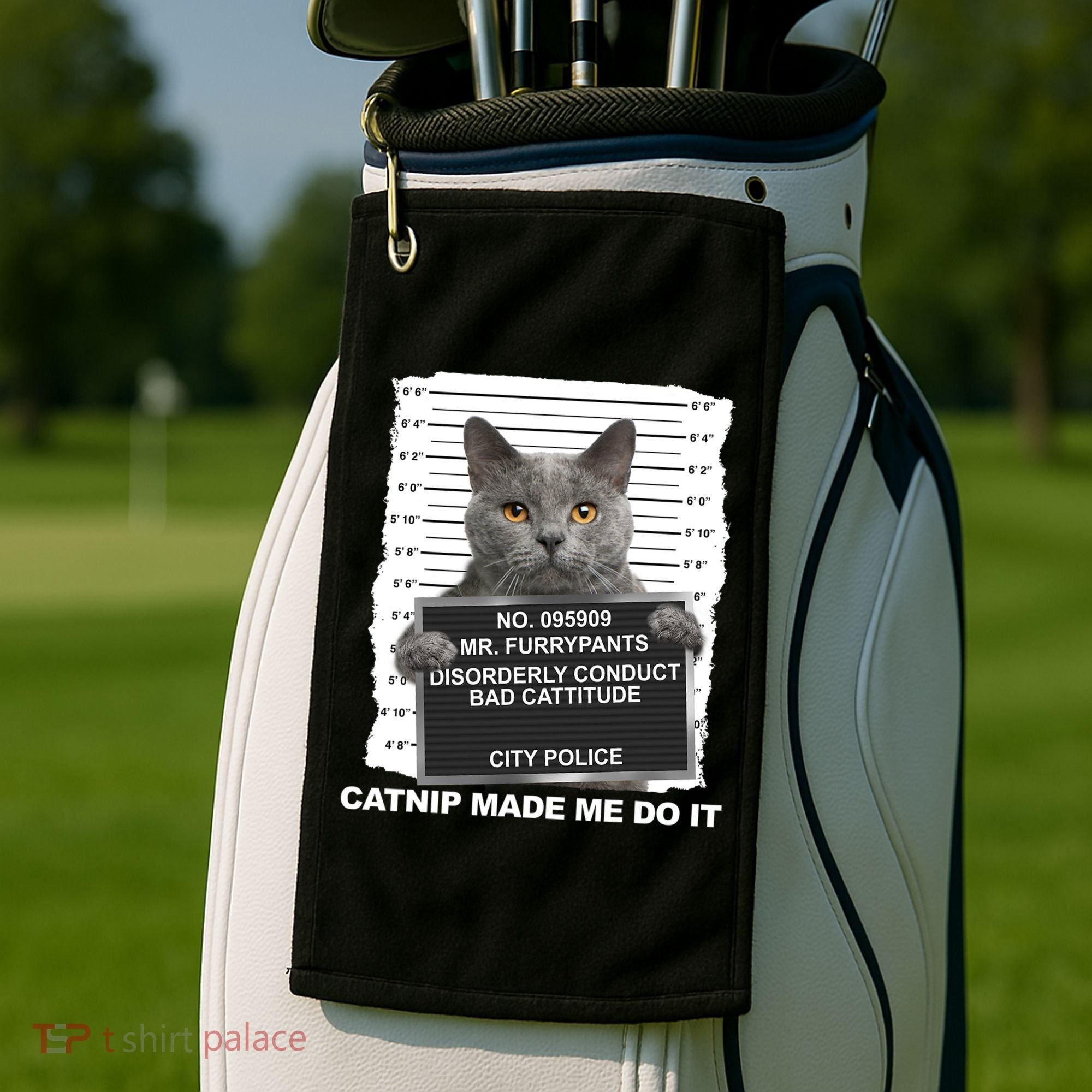 Catnip Made Me Do It Funny Cat Golf Towel