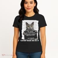 Catnip Made Me Do It Funny Cat Women's T-Shirt thumb 4