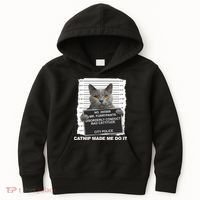 Catnip Made Me Do It Funny Cat Kids Hoodie thumb 0