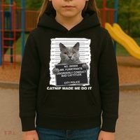 Catnip Made Me Do It Funny Cat Kids Hoodie thumb 3