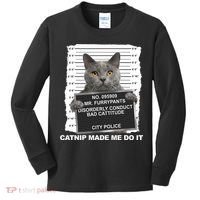 Catnip Made Me Do It Funny Cat Kids Long Sleeve Shirt thumb 0