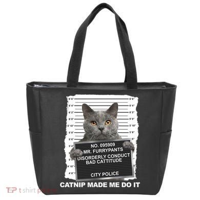 Catnip Made Me Do It Funny Cat Tote Bag