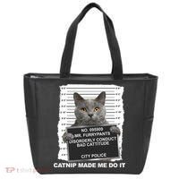 Catnip Made Me Do It Funny Cat Tote Bag thumb 0