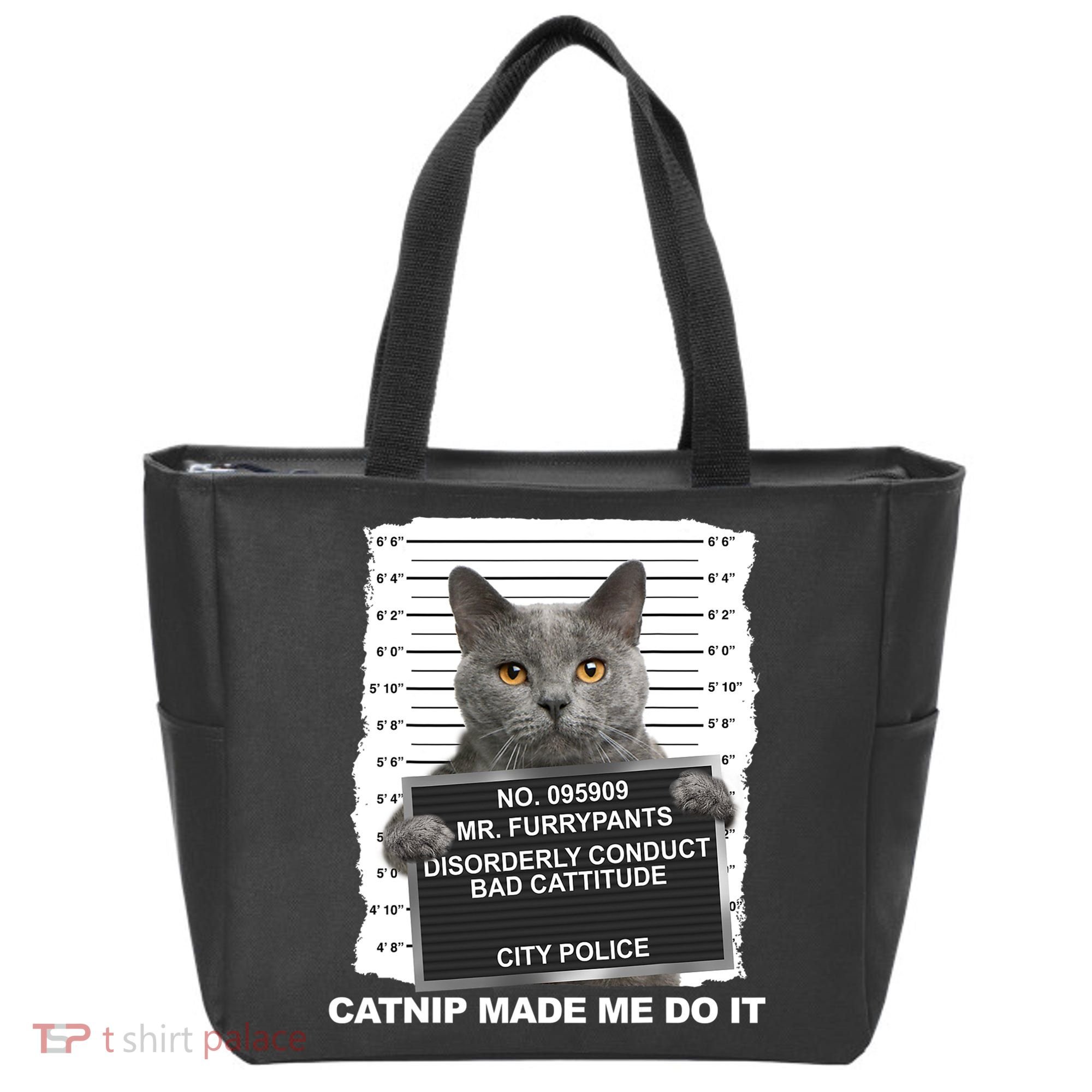 Catnip Made Me Do It Funny Cat Tote Bag