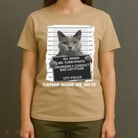 Catnip Made Me Do It Funny Cat T-Shirt thumb 4