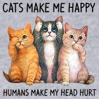 Cats Make Me Happy Humans Make My Head Hurt Gift Cat Lovers Women's Sweatshirt thumb 2