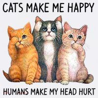 Cats Make Me Happy Humans Make My Head Hurt Gift Cat Lovers Apron thumb 3