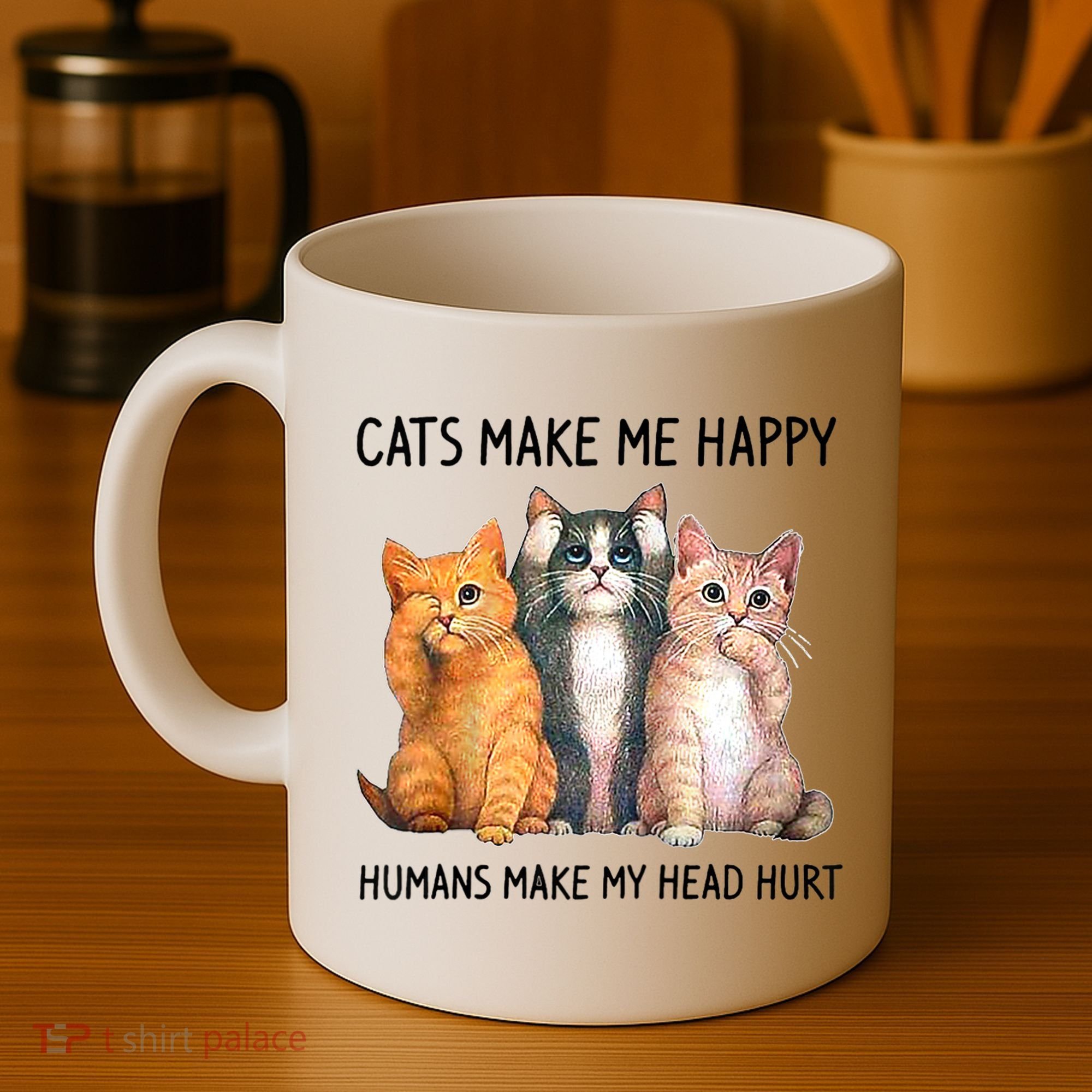 Cats Make Me Happy Humans Make My Head Hurt Gift Cat Lovers Coffee Mug