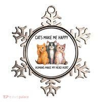 Cats Make Me Happy Humans Make My Head Hurt Gift Cat Lovers Ornament thumb 0