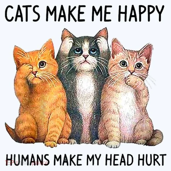 Cats Make Me Happy Humans Make My Head Hurt Gift Cat Lovers Ornament