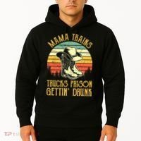Country Music Mama Trains Trucks Prison Getting Drunk Hoodie thumb 2