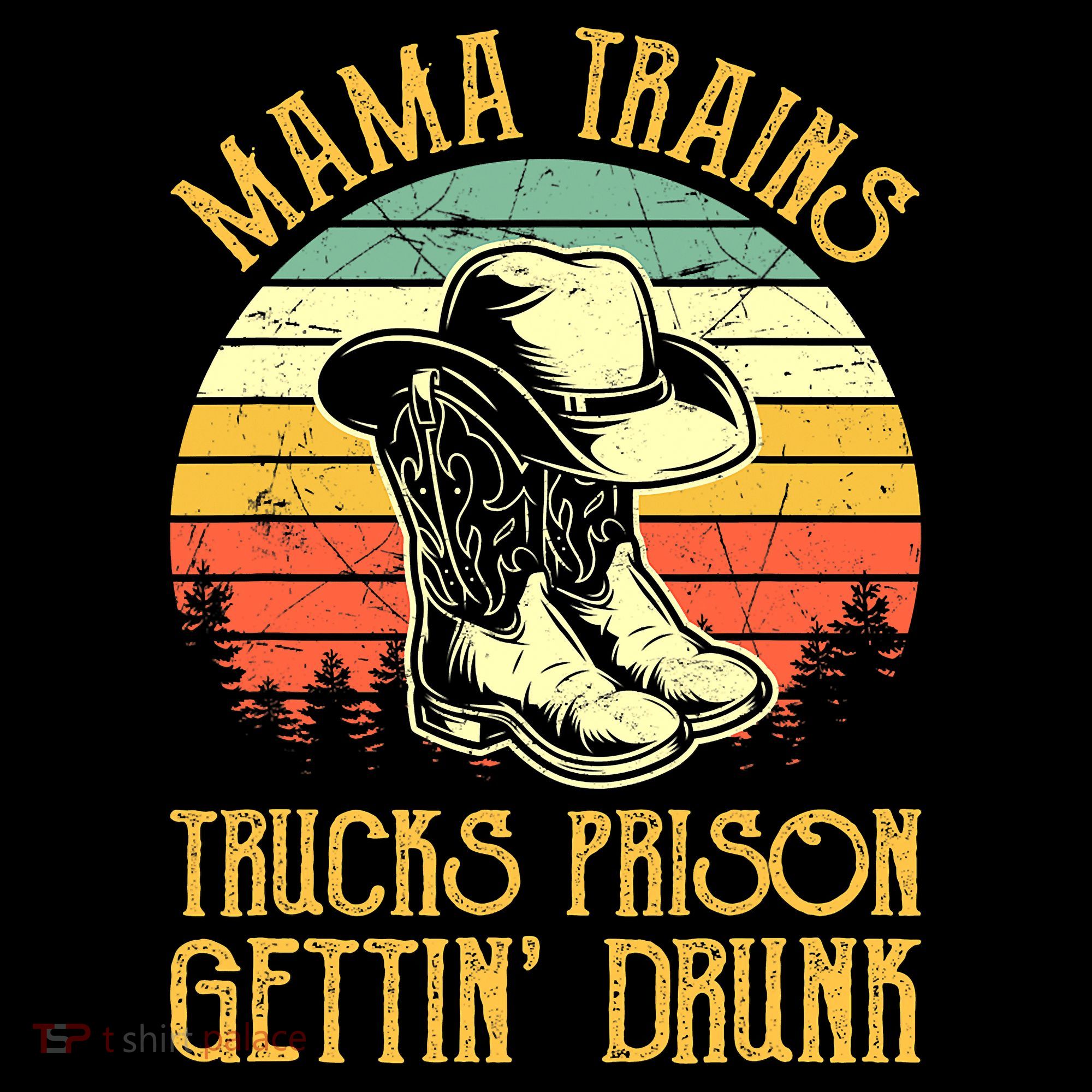 Country Music Mama Trains Trucks Prison Getting Drunk Women's Tank Top