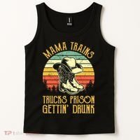 Country Music Mama Trains Trucks Prison Getting Drunk Tank Top thumb 2