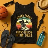 Country Music Mama Trains Trucks Prison Getting Drunk Tank Top thumb 4