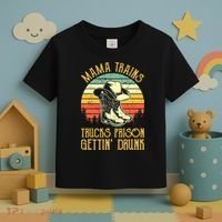 Country Music Mama Trains Trucks Prison Getting Drunk Toddler T-Shirt thumb 3