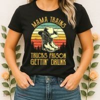 Country Music Mama Trains Trucks Prison Getting Drunk Women's T-Shirt thumb 2