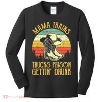 Country Music Mama Trains Trucks Prison Getting Drunk Kids Long Sleeve Shirt thumb 0