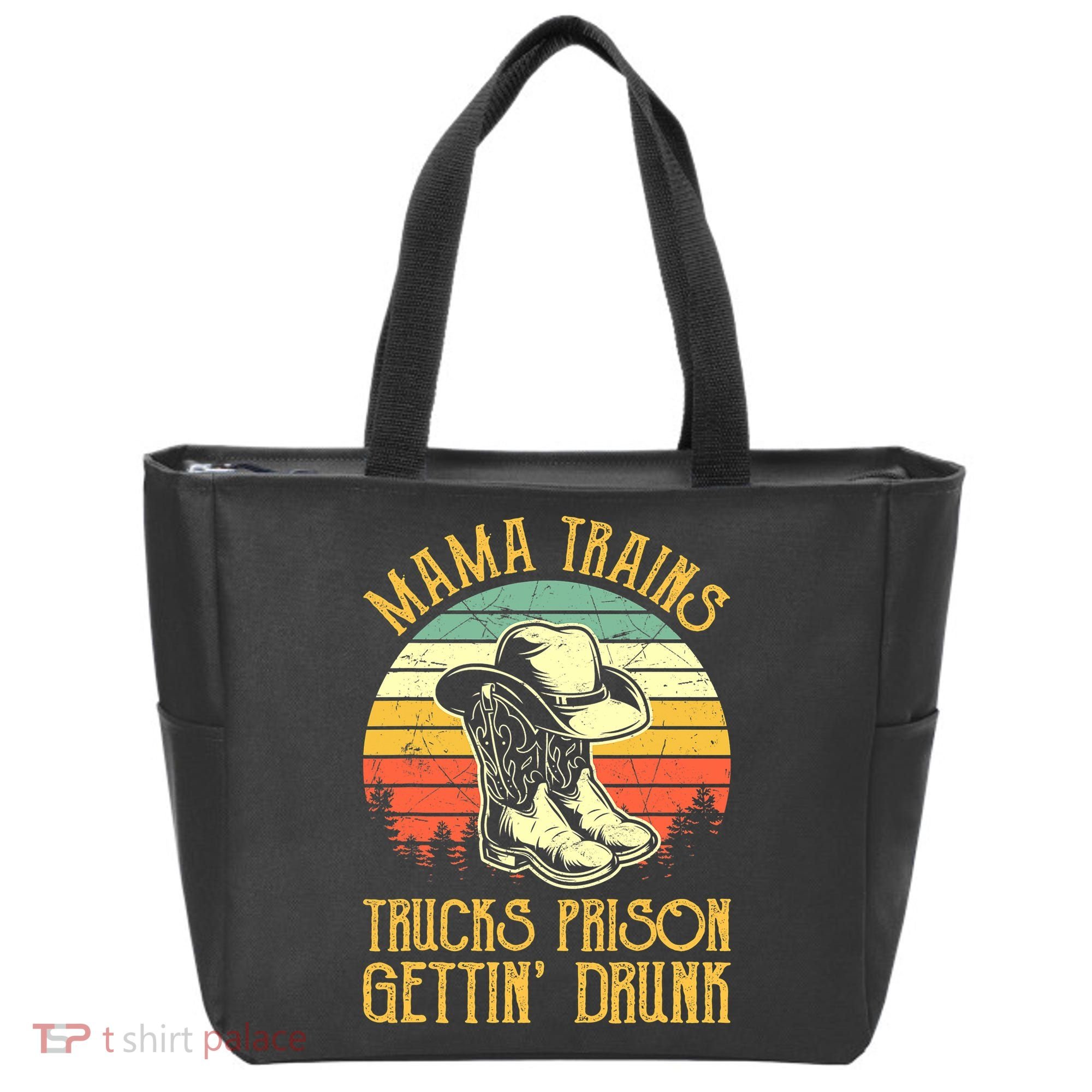 Country Music Mama Trains Trucks Prison Getting Drunk Tote Bag
