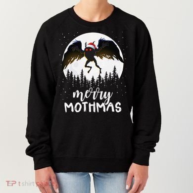 Christmas Mothman Merry Mothmas Creepy Folklore Cryptid Xmas Women's Sweatshirt