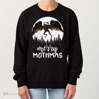 Christmas Mothman Merry Mothmas Creepy Folklore Cryptid Xmas Women's Sweatshirt thumb 0