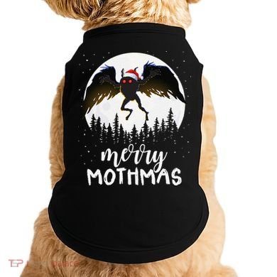 Christmas Mothman Merry Mothmas Creepy Folklore Cryptid Xmas Doggie Tank