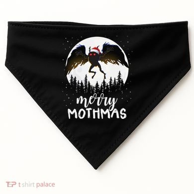Christmas Mothman Merry Mothmas Creepy Folklore Cryptid Xmas USA-Made Doggie Bandana