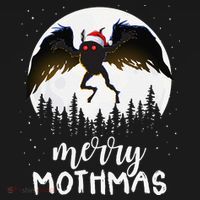 Christmas Mothman Merry Mothmas Creepy Folklore Cryptid Xmas USA-Made Doggie Bandana thumb 2