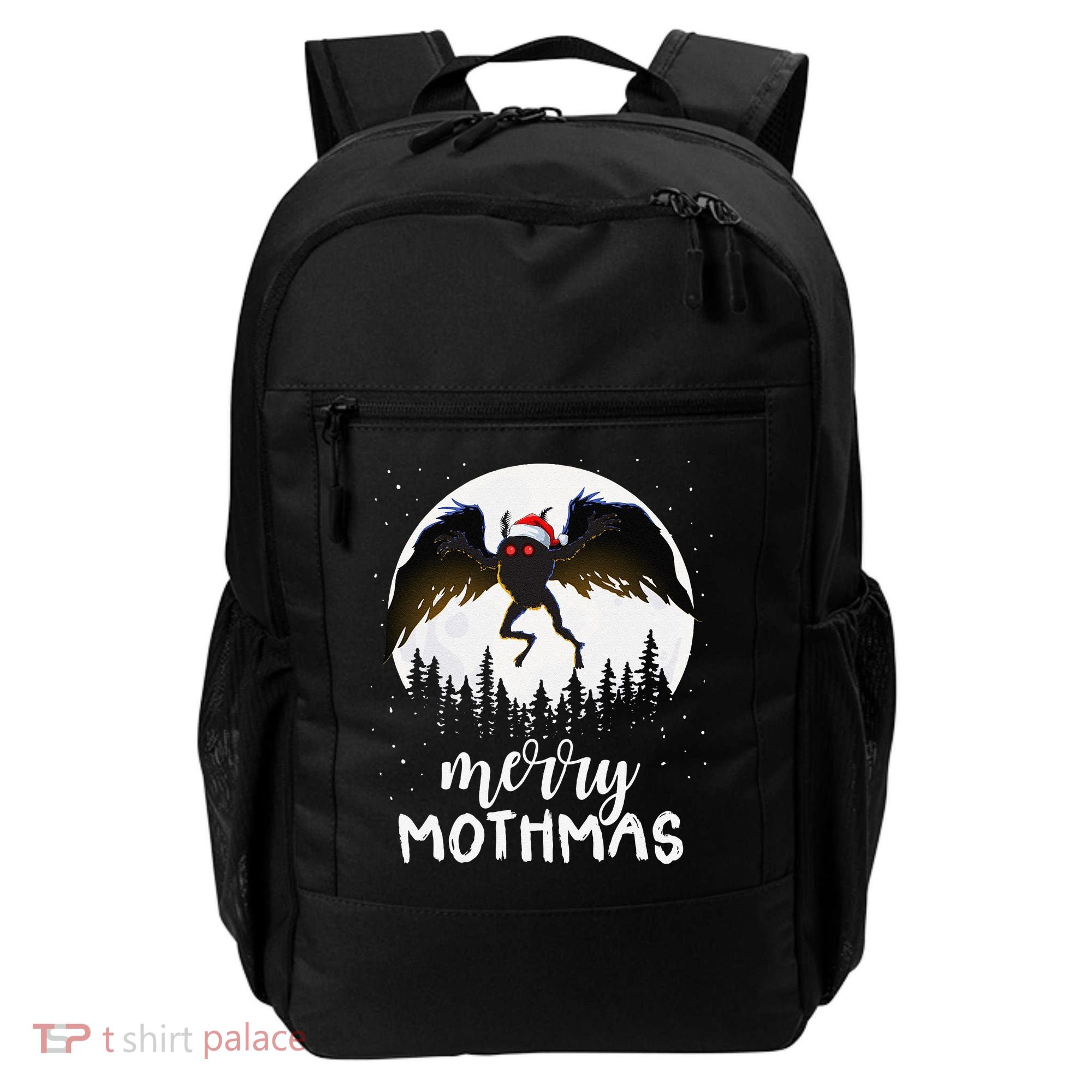 Christmas Mothman Merry Mothmas Creepy Folklore Cryptid Xmas Backpack