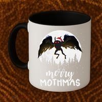Christmas Mothman Merry Mothmas Creepy Folklore Cryptid Xmas Coffee Mug thumb 2