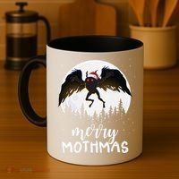 Christmas Mothman Merry Mothmas Creepy Folklore Cryptid Xmas Coffee Mug thumb 4