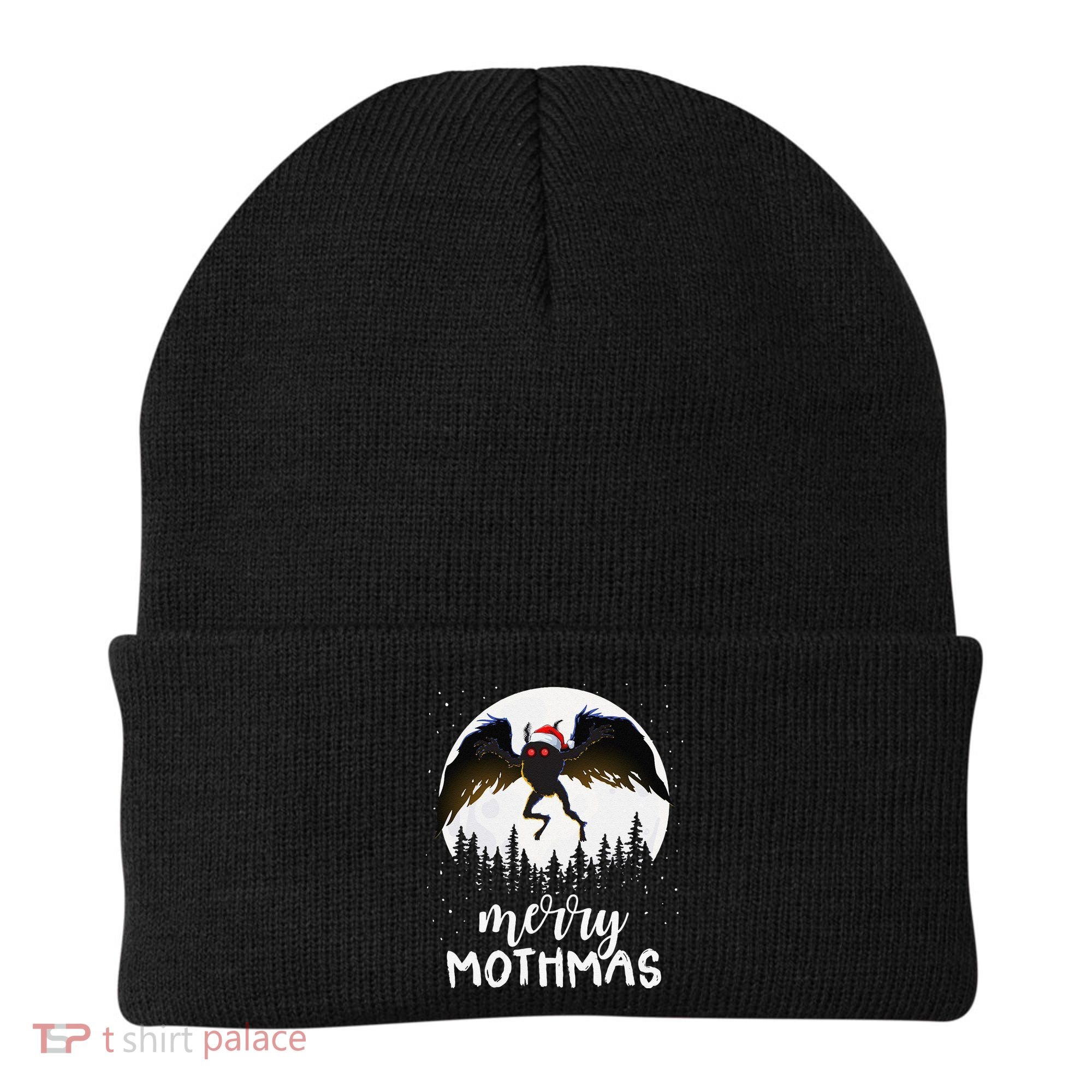 Christmas Mothman Merry Mothmas Creepy Folklore Cryptid Xmas Beanie