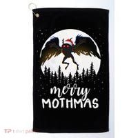 Christmas Mothman Merry Mothmas Creepy Folklore Cryptid Xmas Golf Towel thumb 0