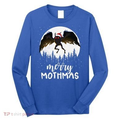 Christmas Mothman Merry Mothmas Creepy Folklore Cryptid Xmas Long Sleeve Shirt