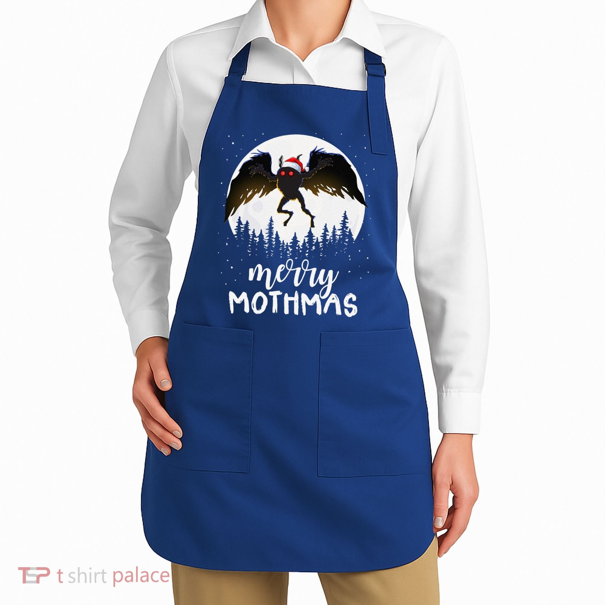 Christmas Mothman Merry Mothmas Creepy Folklore Cryptid Xmas Apron