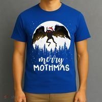 Christmas Mothman Merry Mothmas Creepy Folklore Cryptid Xmas T-Shirt thumb 3